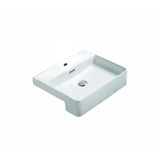 Semi Recess Basin With Overflow Gloss White 505x420x130mm