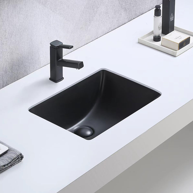 Under Counter Basin With Overflow Matte Black 455x330x190mm