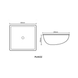 Under Counter Basin With Overflow Matte Black 455x330x190mm