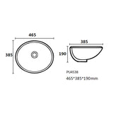 Under Counter Basin With Overflow Gloss White 465x385x190mm