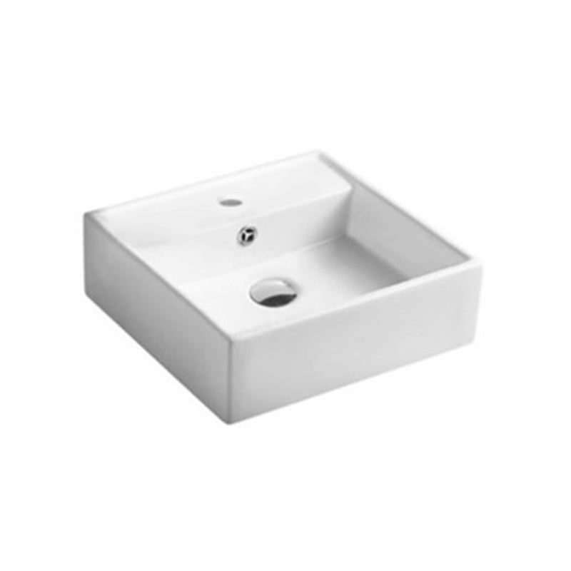 Above Counter/Wall Hung Basin With Overflow Gloss White 375x375x130mm