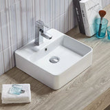 Above Counter/Wall Hung Basin With Overflow Gloss White 375x375x130mm