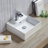 Above Counter/Wall Hung Basin With Overflow Gloss White 405x405x150mm