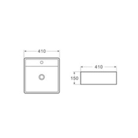 Above Counter/Wall Hung Basin With Overflow Gloss White 405x405x150mm