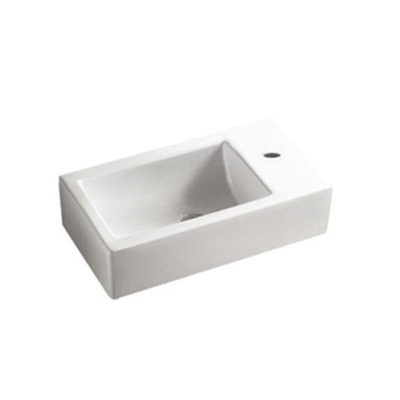 Wall Hung Basin Left Hand Bowl Gloss White 457x255x120mm
