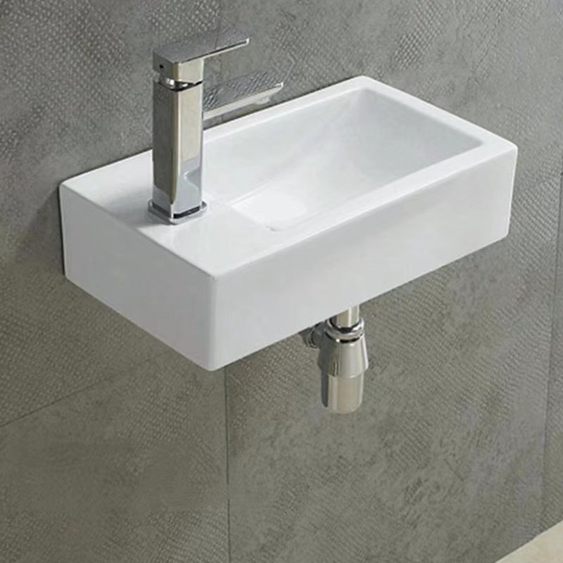 Wall Hung Basin Right Hand Bowl Gloss White 455x250x120mm