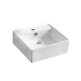 Above Counter/Wall Hung Basin With Overflow Gloss White 460x460x155mm