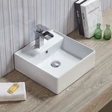 Above Counter/Wall Hung Basin With Overflow Gloss White 460x460x155mm