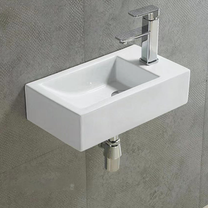 Wall Hung Basin Left Hand Bowl Gloss White 500x250x130mm