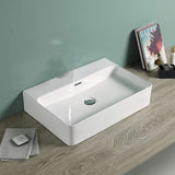 Above Counter/Wall Hung Basin No Tap Hole With Overflow Gloss White 600x420x120mm