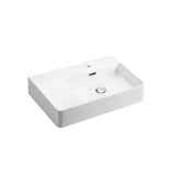 Above Counter/Wall Hung Basin Right Hand Bowl With Overflow Gloss White 600x420x120mm