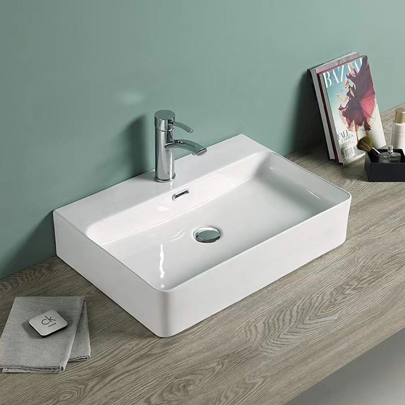 Above Counter/Wall Hung Basin With Overflow Gloss White 600x420x120mm