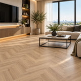 AquaCore Signature Hybrid Herringbone Flooring Pale Oak 635x127x9mm