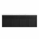 Paris Series Matt Black 1500x455x520mm VANITY SET With Ceramic Slimline Top