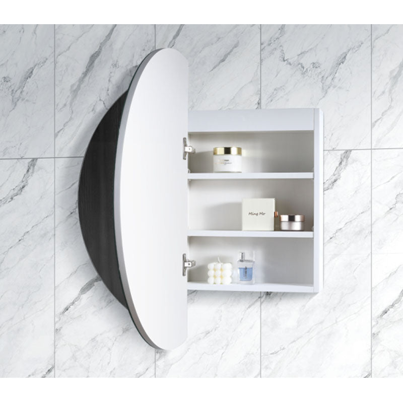 LED Pearl Collection Round Shaving Cabine Matt White 800x800x130mm