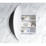 LED Pearl Collection Round Shaving Cabine Matt White 800x800x130mm