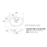 Solid Surface Basin Series Phoenix Above Counter Gloss White 500x320x100mm