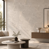 Pietra Sand Matt Strip Mosaic 28x600mm On 300x600 Mesh