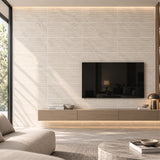 Pietra White Matt Strip Mosaic 28x600mm On 300x600 Mesh