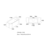 Plateau Series Wall Hung Matt White 1180x455x420mm Vanity with Stone Top & Ceramic Undermount Basin