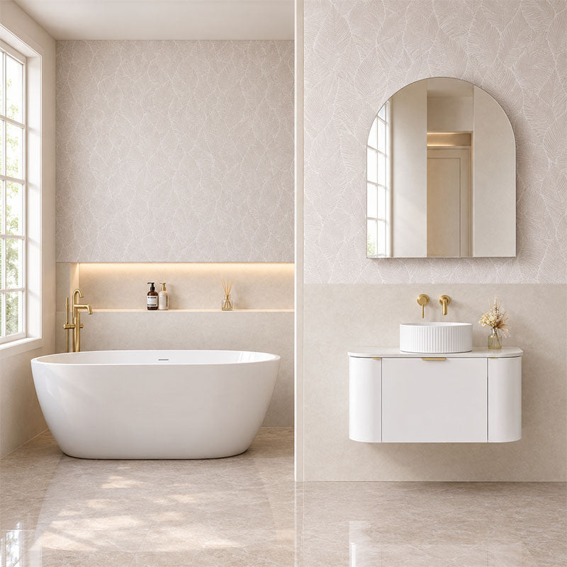 Plateau Series Wall Hung Vanity Matt White 1180x455x420mm Cabinet Only