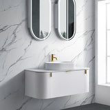 Plateau Series Wall Hung Matt White 1180x455x420mm Vanity with Stone Top & Ceramic Undermount Basin