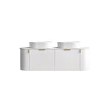 Plateau Series Wall Hung Double Bowl Matt White 1480x455x420mm CABINET ONLY