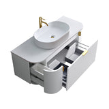 Plateau Series Wall Hung Matt White 1180x455x420mm Vanity with Stone Top & Ceramic Undermount Basin