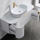 Plateau Series Wall Hung Matt White 1180x455x420mm Vanity with Stone Top & Ceramic Undermount Basin
