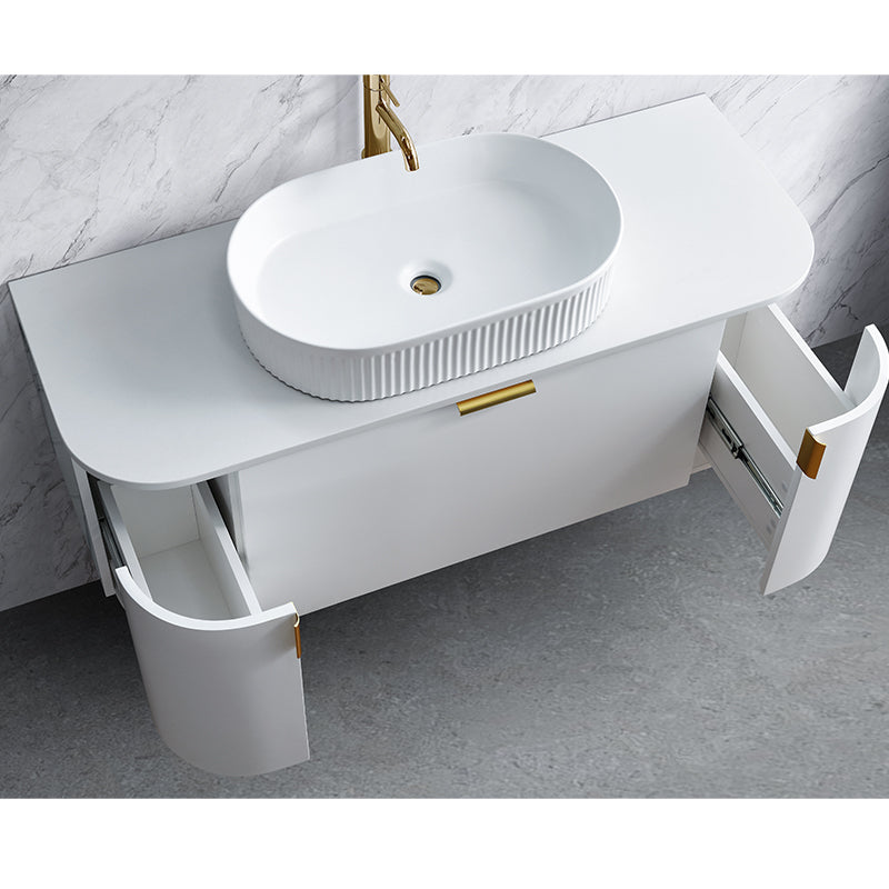 Plateau Series Wall Hung Single Bowl Matt White 1480x455x420mm CABINET ONLY