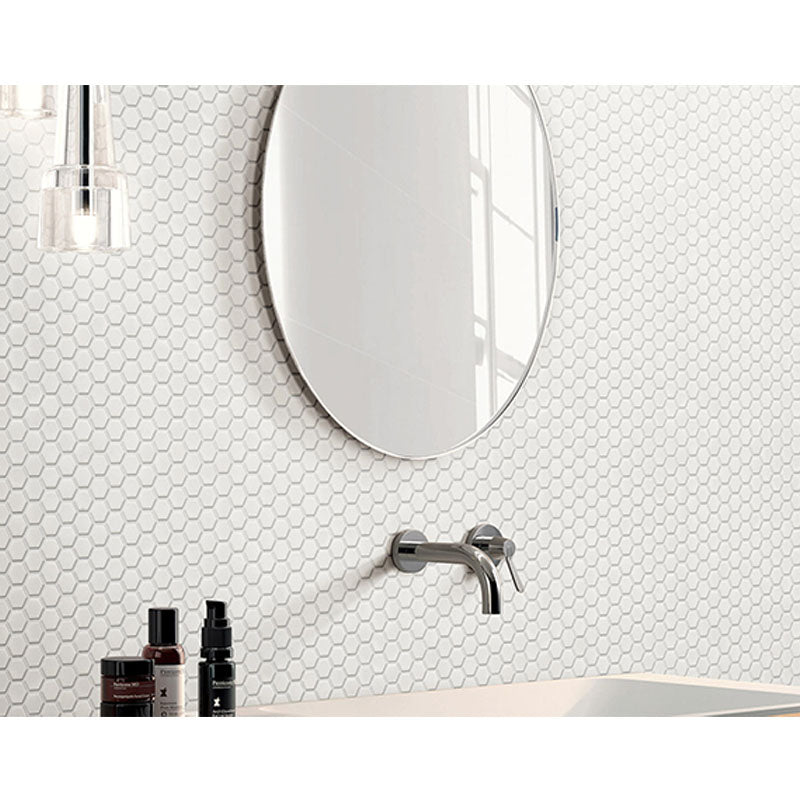 HEXAGON MOSAIC 23MM WHITE MATT 260x300