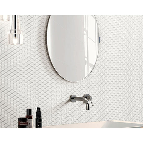 HEXAGON MOSAIC 23MM WHITE GLOSS 260x300