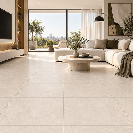 Portland Vein Cut Light Grey Matt 600x600