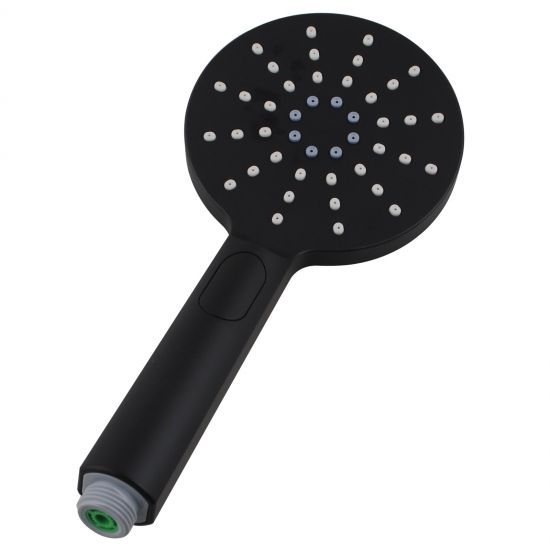 Round 3 Functions ABS Handheld Shower Black
