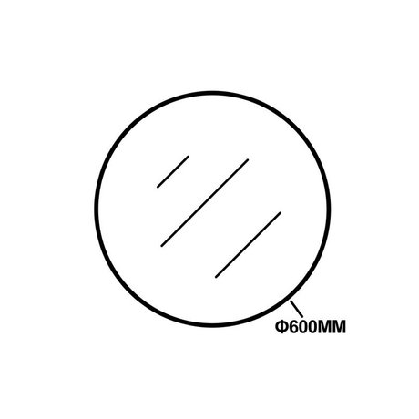 Round Aluminium Mirror Black 600mm