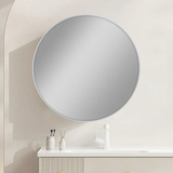 Round Framed Carysil Mirror Brushed Nickel 800mm