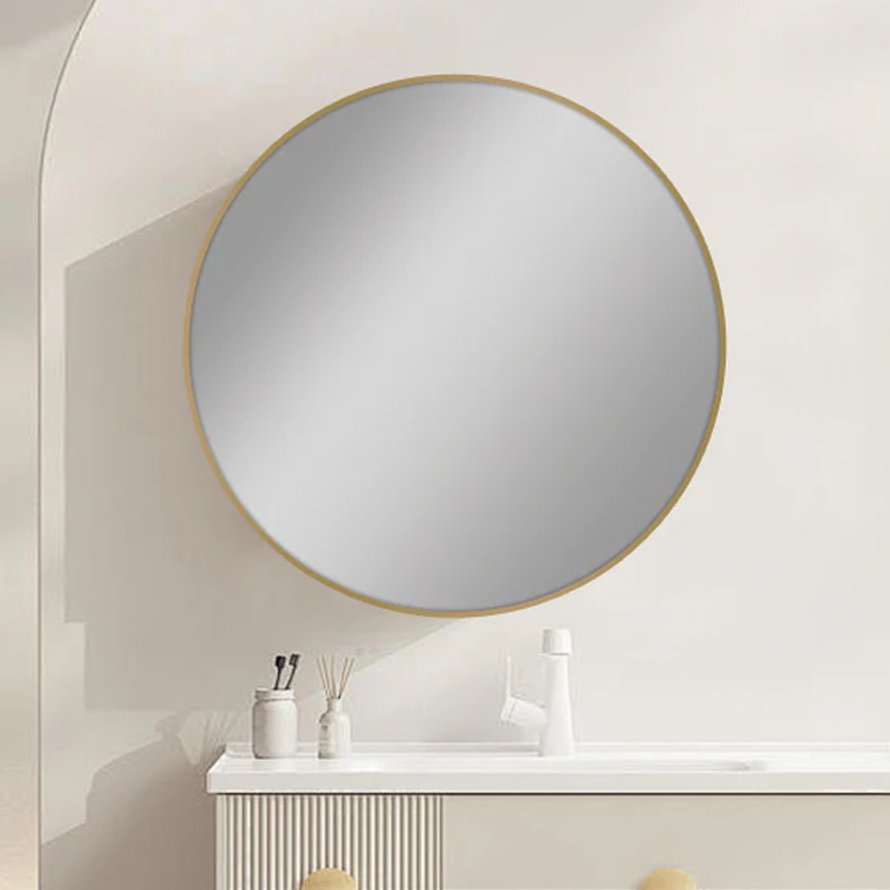 Round Framed Carysil Mirror Gold 800mm