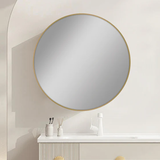 Round Framed Carysil Mirror Gold 800mm