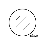 Round Aluminium Mirror Black 800mm