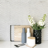 PENNY ROUND GLOSS WHITE 19MM ON 310X315X6MM SHEET