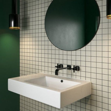 SQUARE MOSAIC BLACK MATT 48X48MM SHEETED 306X306MM