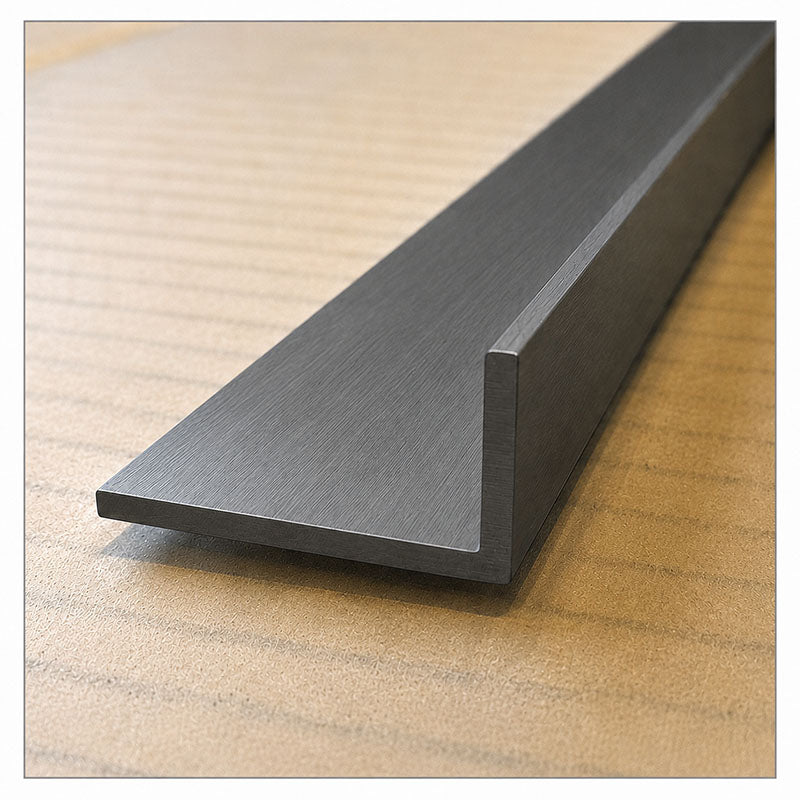 Aluminium Angle - Waterstop Trim Brushed Gunmetal 20 x 25 x 1.6mm x 3m