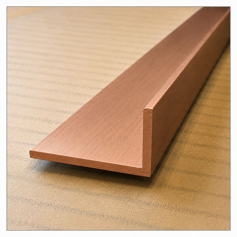 Aluminium Angle - Waterstop Trim Brushed Copper 20 x 32 x 1.6mm x 3m