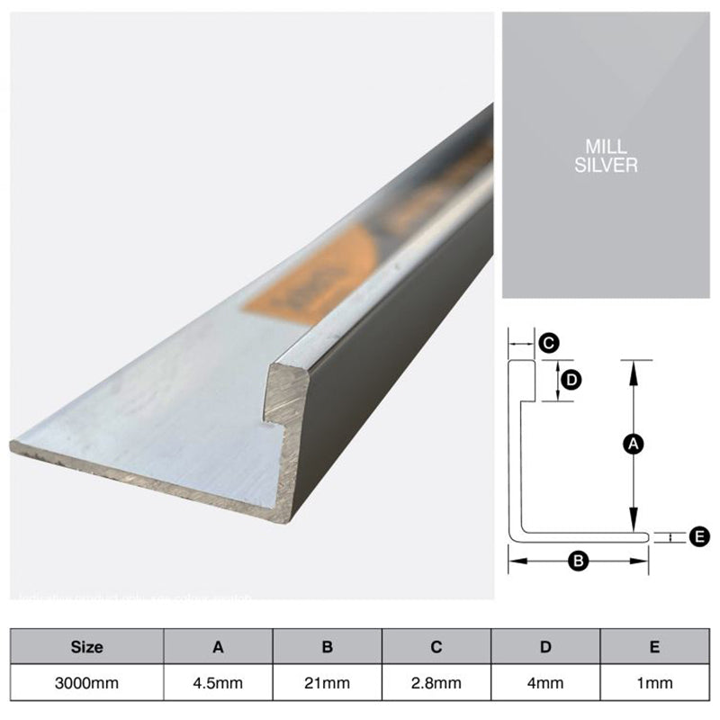 Aluminium Angle - Mill Finish 4.5mm x 3m