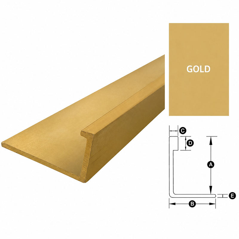 Aluminium Angle - Gold 12mm x 3m