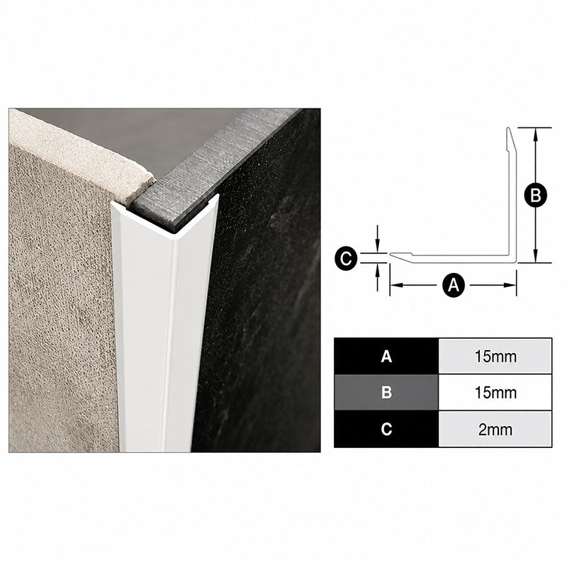 Retro Fit Trim - Matte White 15mm x 3m