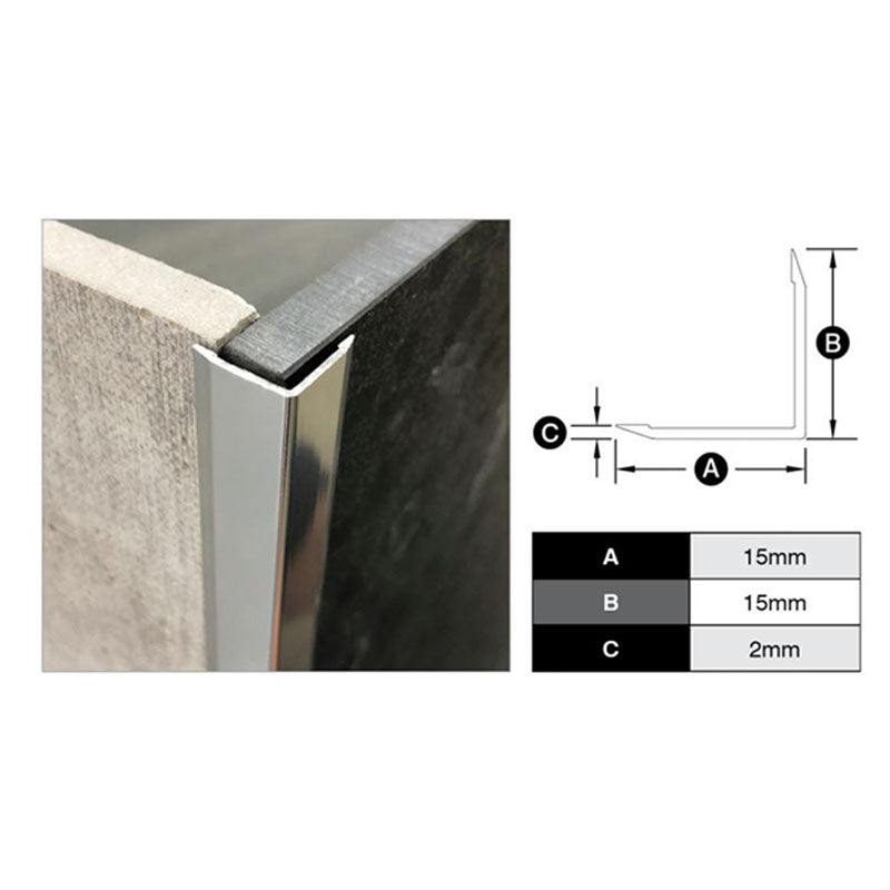 Retro Fit Trim - Bright Silver 15mm x 3m