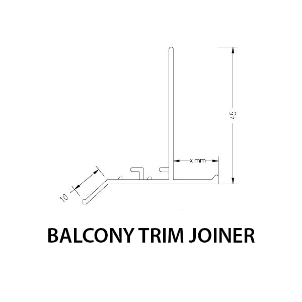 Balcony Trim Joiner - Fits all sizes 8mm