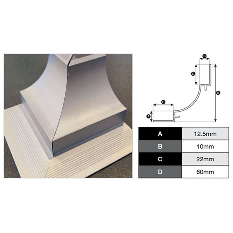 External Cove Corner Mill Finish 12mm x 10mm
