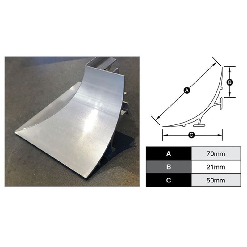 External Retro Cove Corner Matte Silver 70mm x 3m